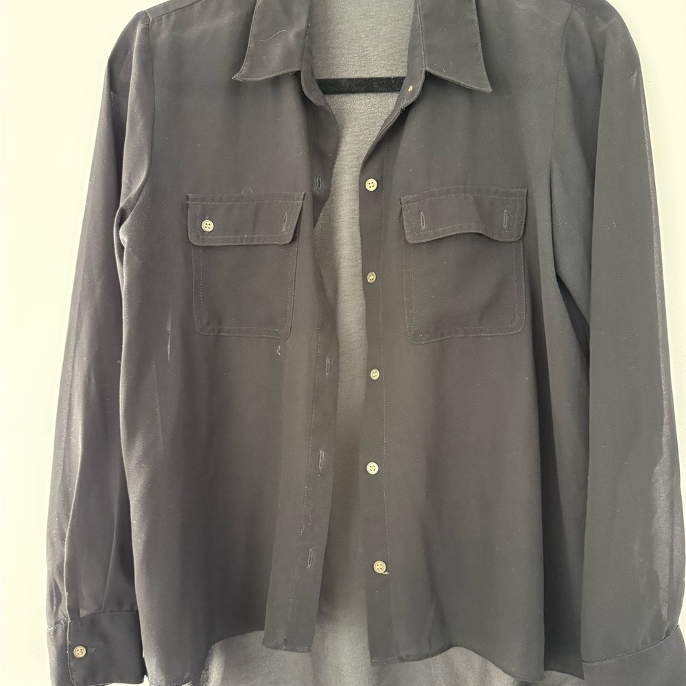Men's Black Button-Up Shirt